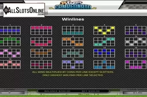 Paytable 3. Super Campeonato Brasileiro from Concept Gaming
