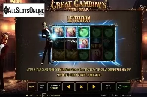 Paytable 4. The Great Gambini's Night Magic from Greentube