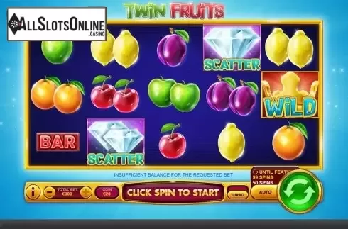 Reels screen. Twin Fruits from Skywind Group