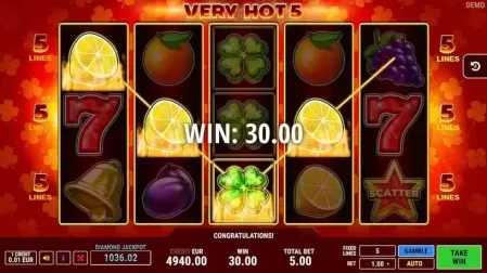 Very Hot 5 slot screenshot 3