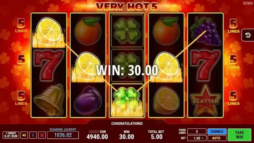 Very Hot 5 slot screenshot 3