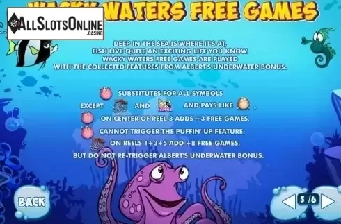 Paytable 5. Wacky Waters from Playtech