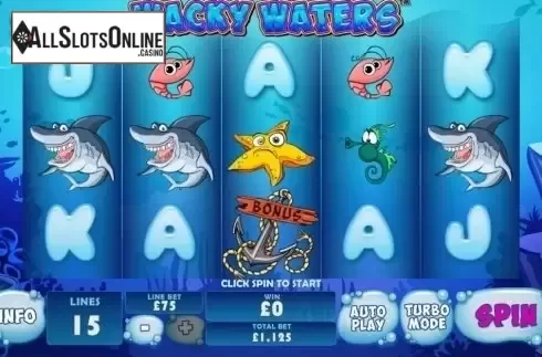 Reels screen. Wacky Waters from Playtech