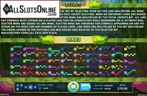 Paylines. Wild Giant Panda from EAgaming