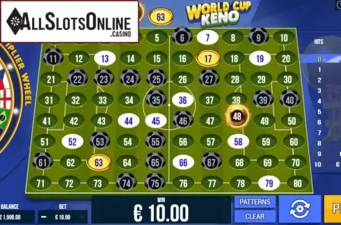 Win Screen. World Cup Keno from Pariplay