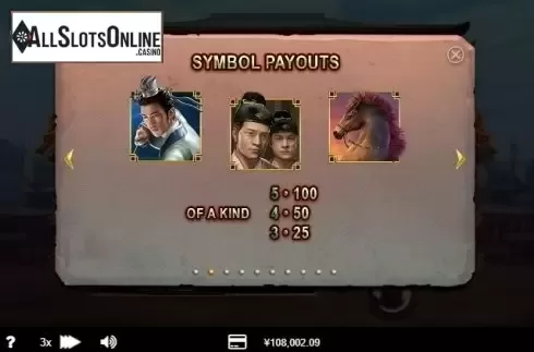 Paytable 2. Wu Zetian from RTG