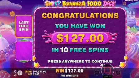 Sweet Bonanza 1000 Dice slot screenshot 6