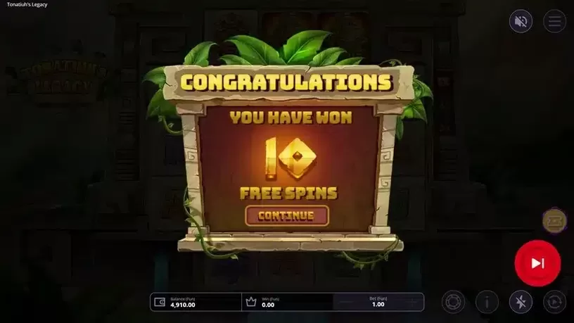 Tonatiuh's Legacy slot screenshot 3