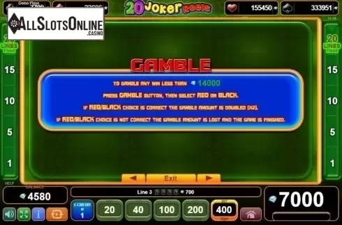 Gamble. 20 Joker Reels from EGT