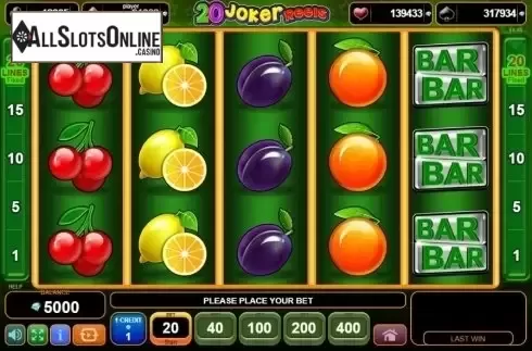 Reel Screen. 20 Joker Reels from EGT