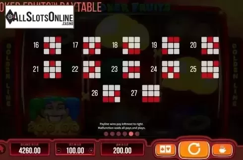 Paylines screen 2