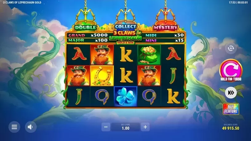 3 Claws of Leprechaun Gold Hold&Win slot screenshot