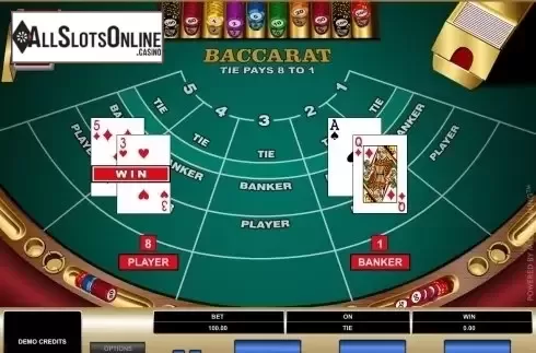 Game Screen. Baccarat (Microgaming) from Microgaming