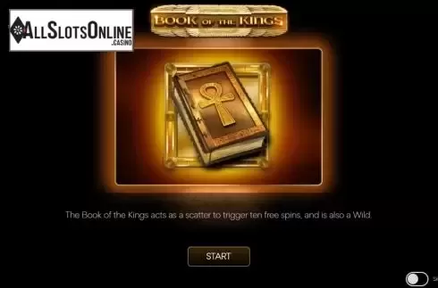 Start Screen. Book of the Kings from Spearhead Studios