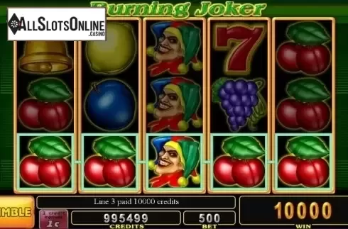 Win Screen. Burning Joker from Noble Gaming