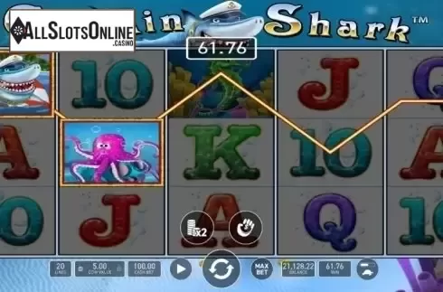 Win Screen. Captain Shark from Wazdan