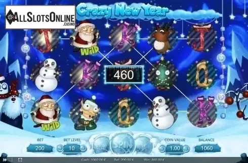Wild Win screen. Crazy New Year from Thunderspin