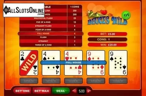 Win screen. Deuces Wild (GVG) from GVG