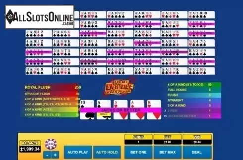 Game Screen. Double Double Bonus Poker (Habanero) from Habanero