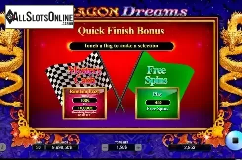 Bonus games screen