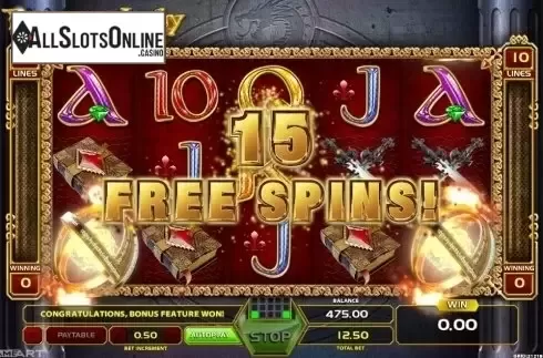 Free Spins Screen. Dragon Lady from GameArt