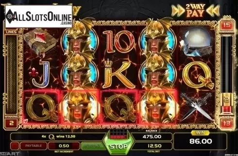 Free Spins Win Screen. Dragon Lady from GameArt
