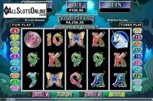 Reel Screen. Enchanted Garden from RTG