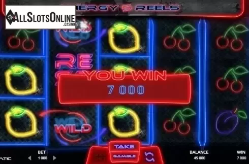 Win Screen. Energy 5 Reels from Promatic Games