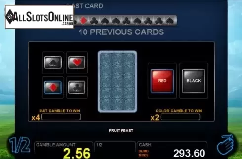 Risk Game Screen. Fruit Feast from Casino Technology