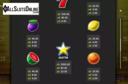 Paytable screen 2