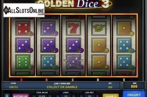 Screen 2. Golden Dice 3 from Zeus Play