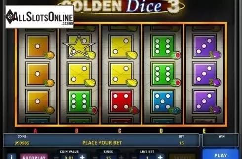 Screen 1. Golden Dice 3 from Zeus Play