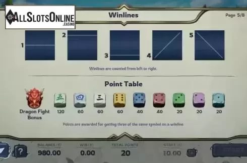 Win lines screen