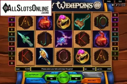 Reel Screen. Holy Weapons from Platin Gaming