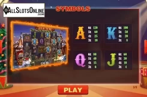 Paytable 2. Jack in the Box Christmas Edition from Pariplay