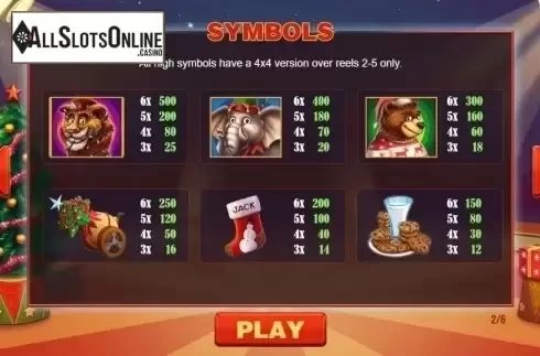 Paytable 1. Jack in the Box Christmas Edition from Pariplay