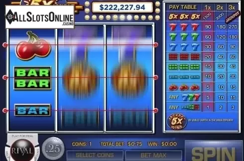 Screen3. Jackpot 5X Wins from Rival Gaming