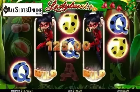 Wild Win screen. Ladybucks from Mobilots