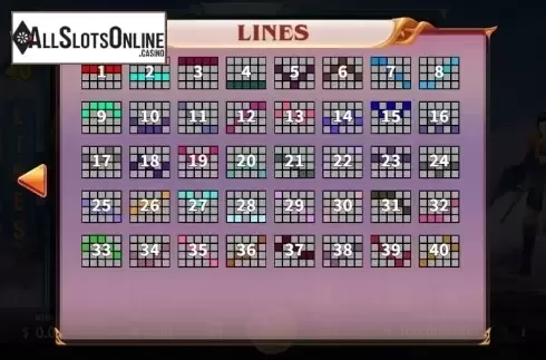 Paytable 2. Legend of Paladin from KA Gaming