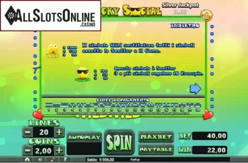 Paytable 1. Lucky Social from Tuko Productions