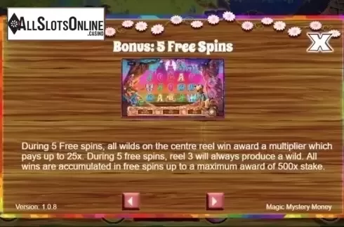 Free Spins. Magic Mystery Money from Live 5