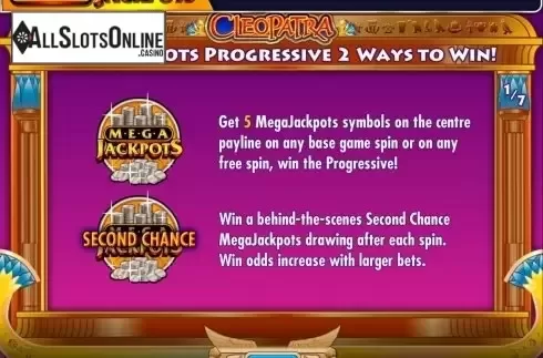 Screen2. MegaJackpots Cleopatra from IGT