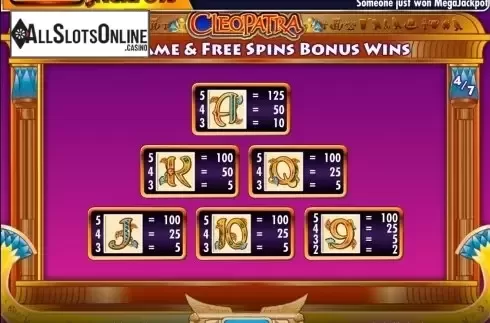 Screen5. MegaJackpots Cleopatra from IGT