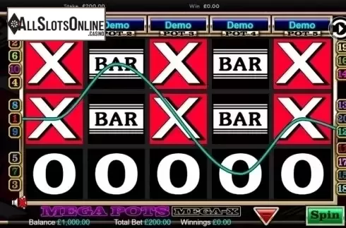 Win Screen . Mega Pots Mega-X from OpenBet