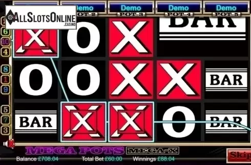 Win Screen 2. Mega Pots Mega-X from OpenBet