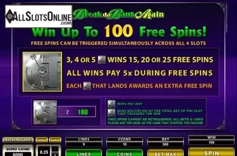 Screen2. Mega Spins Break Da Bank Again from Microgaming
