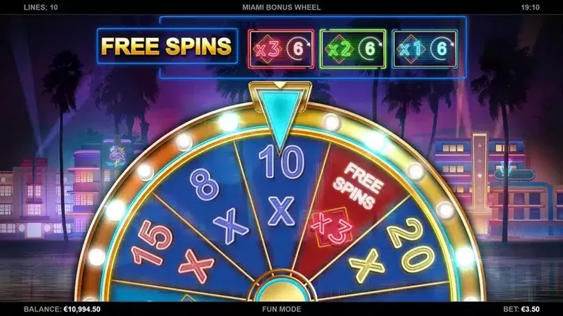 Miami Bonus Wheel slot screenshot 2