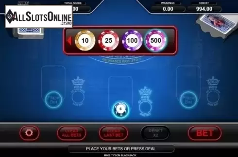 Game Workflow screen. Mike Tyson Blackjack from Inspired Gaming