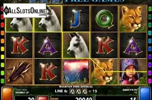 Screen 1. Mountain Song Quechua from Casino Technology