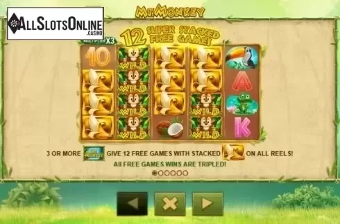 Paytable 1. Mr. Monkey from GamesOS